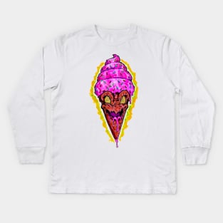 The Crazy pink Ice-cream Kids Long Sleeve T-Shirt